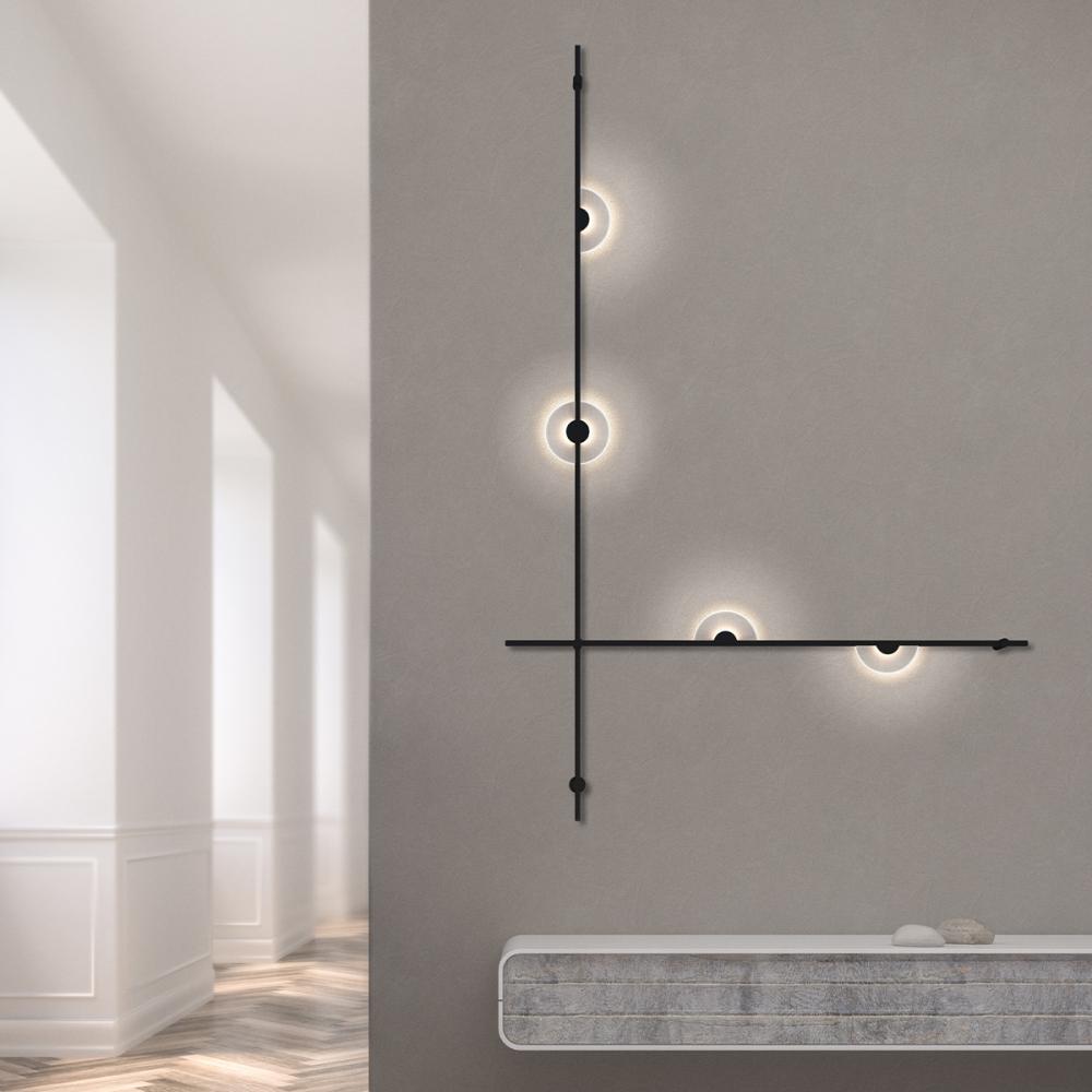 2-Bar Wall Mount with Mezzaluna Luminaires