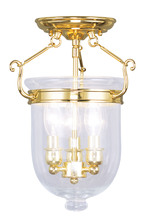 Livex Lighting 5061-02 - 3 Light Polished Brass Ceiling Mount
