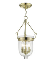 Livex Lighting 5063-02 - 3 Light Polished Brass Chain Lantern