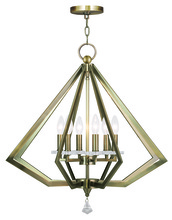 Livex Lighting 50666-01 - 6 Light Antique Brass Chandelier