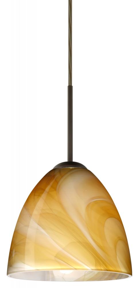 Besa Vila Pendant Bronze Honey 1x60W Medium Base