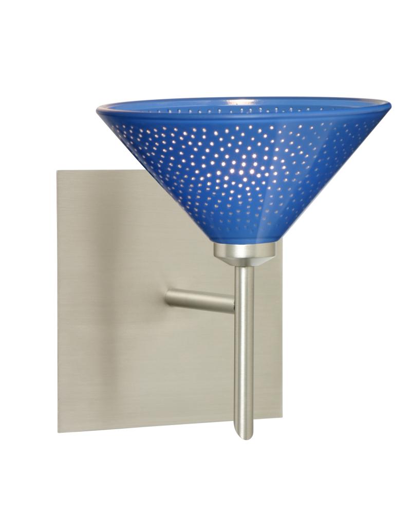 Besa Wall With SQ Canopy Kona Satin Nickel Blue Starpoint 1x40W G9