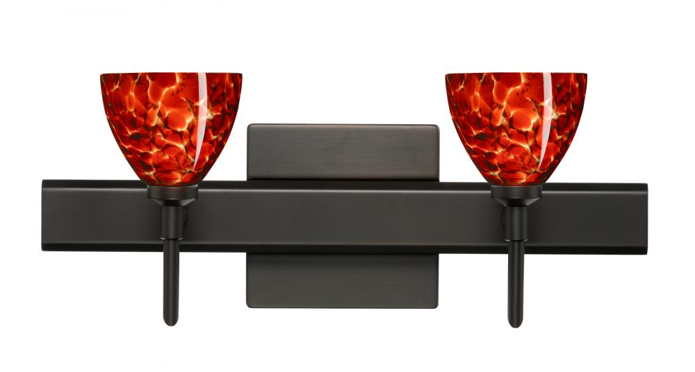 Besa Divi Wall With SQ Canopy 2SW Garnet Bronze 2x5W LED