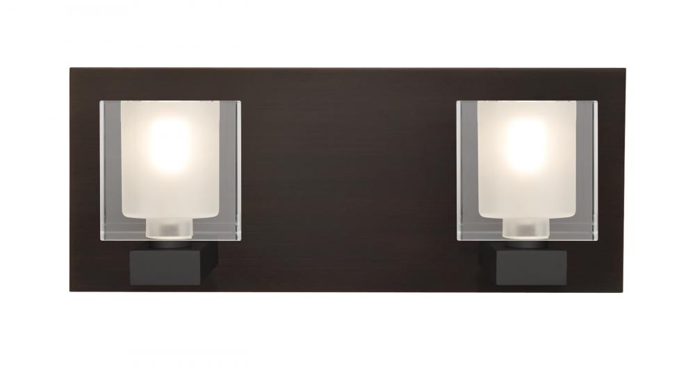 Besa, Bolo Vanity, Clear/Frost, Bronze Finish, 2x5W LED