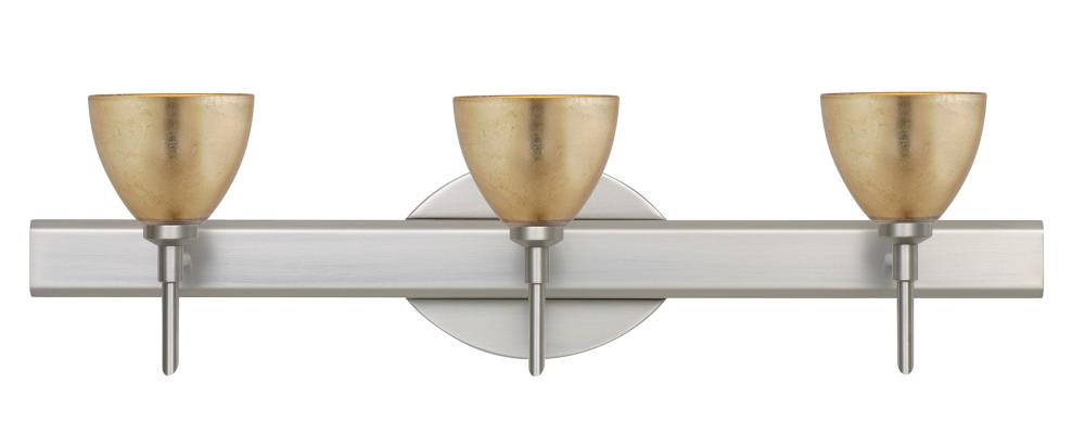 Besa Divi Wall 3SW Gold Foil Satin Nickel 3x5W LED