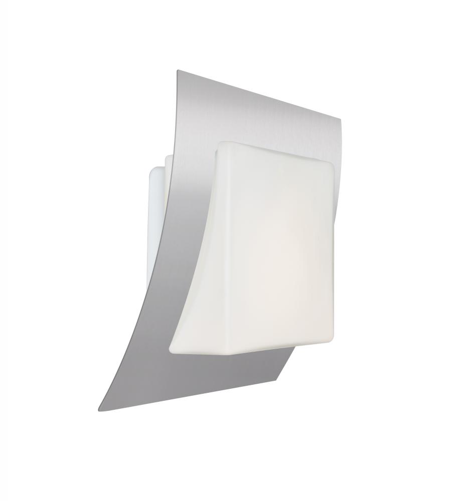 Besa, Axis 10 Sconce, Opal/Silver, 1x9W LED