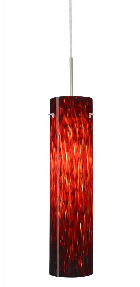 Besa Pendant Stilo 16 Satin Nickel Garnet 1x100W A19
