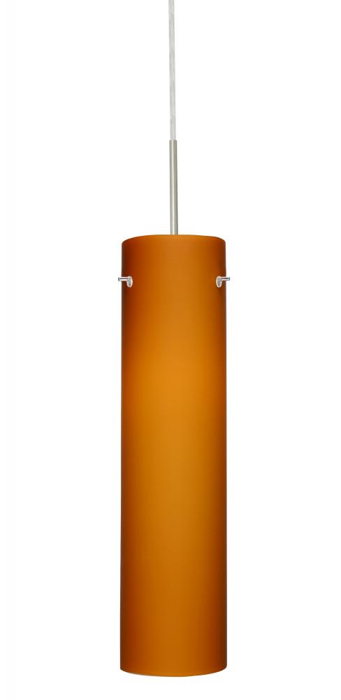 Besa Pendant Stilo 16 Satin Nickel Amber Matte 1x100W A19