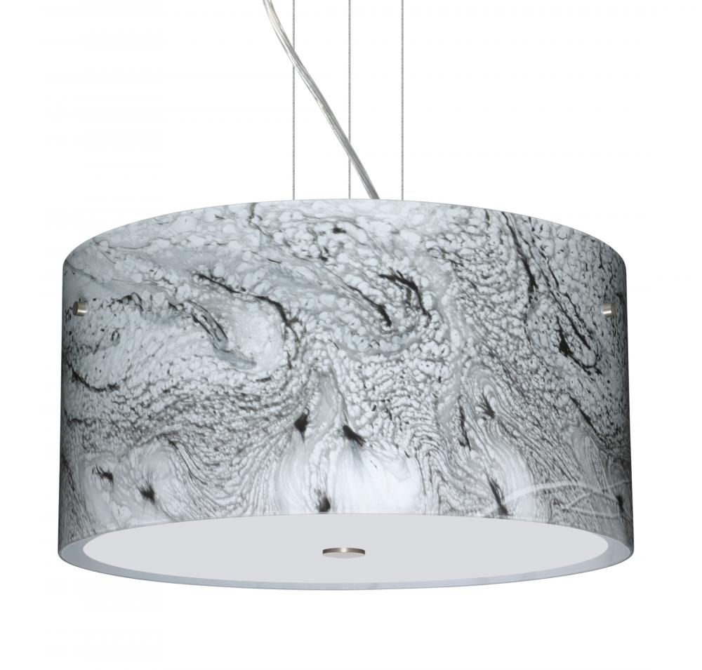 Besa Pendant Tamburo 16V2 Satin Nickel Marble Grigio 3x100W A19