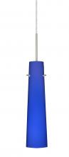 Besa Lighting 1BT-5674CM-LED-SN - Besa Camino Pendant Satin Nickel Cobalt Blue Matte 1x5W LED