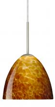 Besa Lighting 1BT-757218-MED-SN - Besa Sasha Pendant Satin Nickel Amber Cloud 1x50W B10 Med