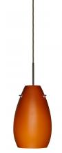 Besa Lighting 1JC-412680-LED-BR - Besa Pera 9 LED Pendant Amber Matte Bronze 1x9W LED