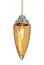 Besa Lighting 1JT-SULUAM-EDIL-SN - Besa, Sulu Cord Pendant, Amber Bubble, Satin Nickel Finish, 1x4W LED Filament