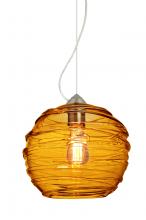 Besa Lighting 1KX-462782-EDIL-SN - Besa Wave 10 Pendant Satin Nickel Amber 1x8W LED Filament