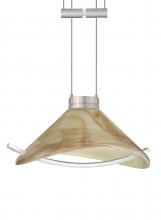 Besa Lighting 1XA-181305-SN - Besa Pendant Hoppi Satin Nickel Mocha/Clear 1x50W Halogen