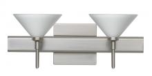 Besa Lighting 2SW-117607-SN-SQ - Besa Wall With SQ Canopy Kona Satin Nickel White 2x40W G9