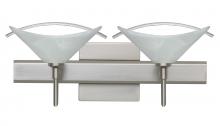 Besa Lighting 2SW-181304-SN-SQ - Besa Wall With SQ Canopy Hoppi Satin Nickel Marble/Clear 2x40W G9