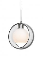 Besa Lighting J-MANACL-LED-SN - Besa Mana Pendant For Multiport Canopy, Clear/Opal, Satin Nickel Finish, 1x9W LED