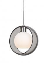 Besa Lighting J-MANASM-SN - Besa Mana Pendant For Multiport Canopy, Smoke/Opal, Satin Nickel Finish, 1x60W Medium