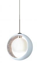 Besa Lighting XP-4293SF-BR - Besa Pendant Pogo Bronze White/Inner Silver 1x35W Halogen