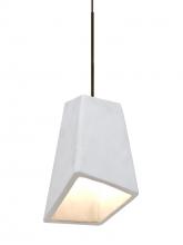 Besa Lighting XP-SKIPWH-LED-BR - Besa Skip Cord Pendant, White, Bronze Finish, 1x9W LED