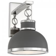 Savoy House 9-8884-1-175 - Corning 1-Light Wall Sconce in Gray with Polished Nickel Accents