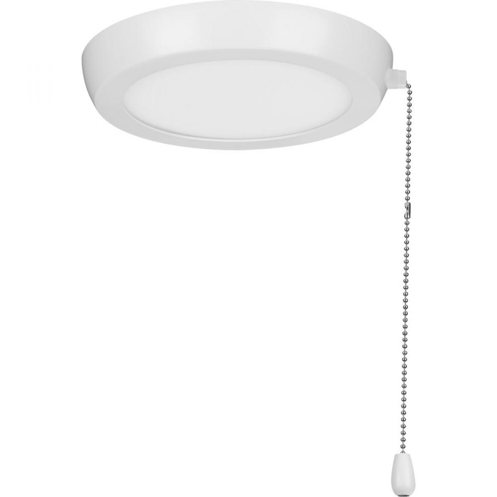 AirPro 7" 1-Light Satin White Integrated LED Transitional Edgelit Ceiling Fan Light Kit and Opal