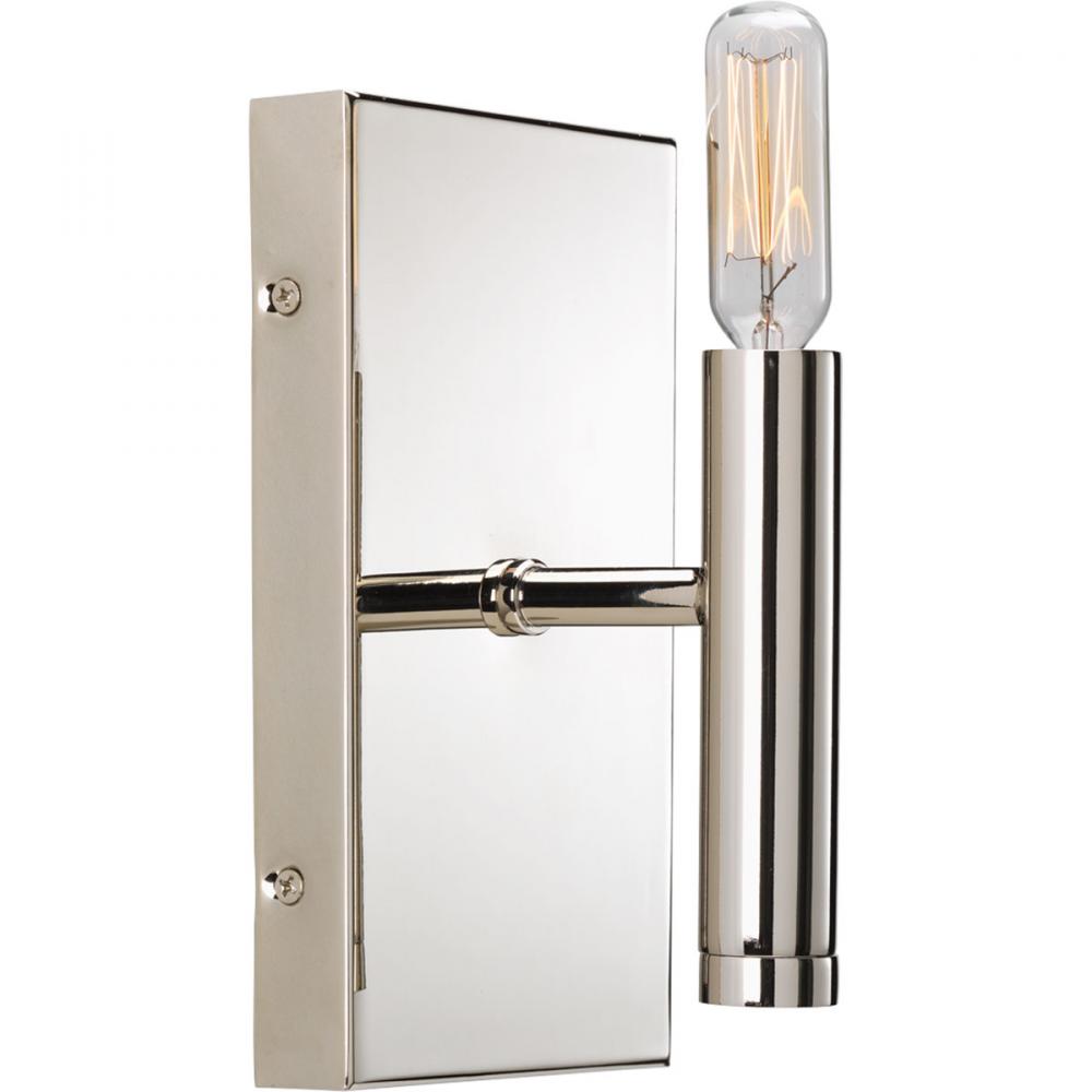 Draper Collection One-Light Polished Nickel Luxe Bath Vanity Light