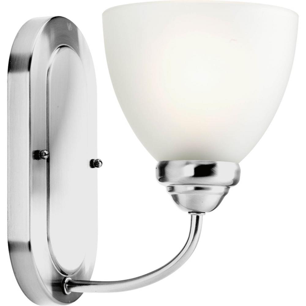 Heart Collection One-Light Polished Chrome Etched Glass Farmhouse Bath Vanity Light