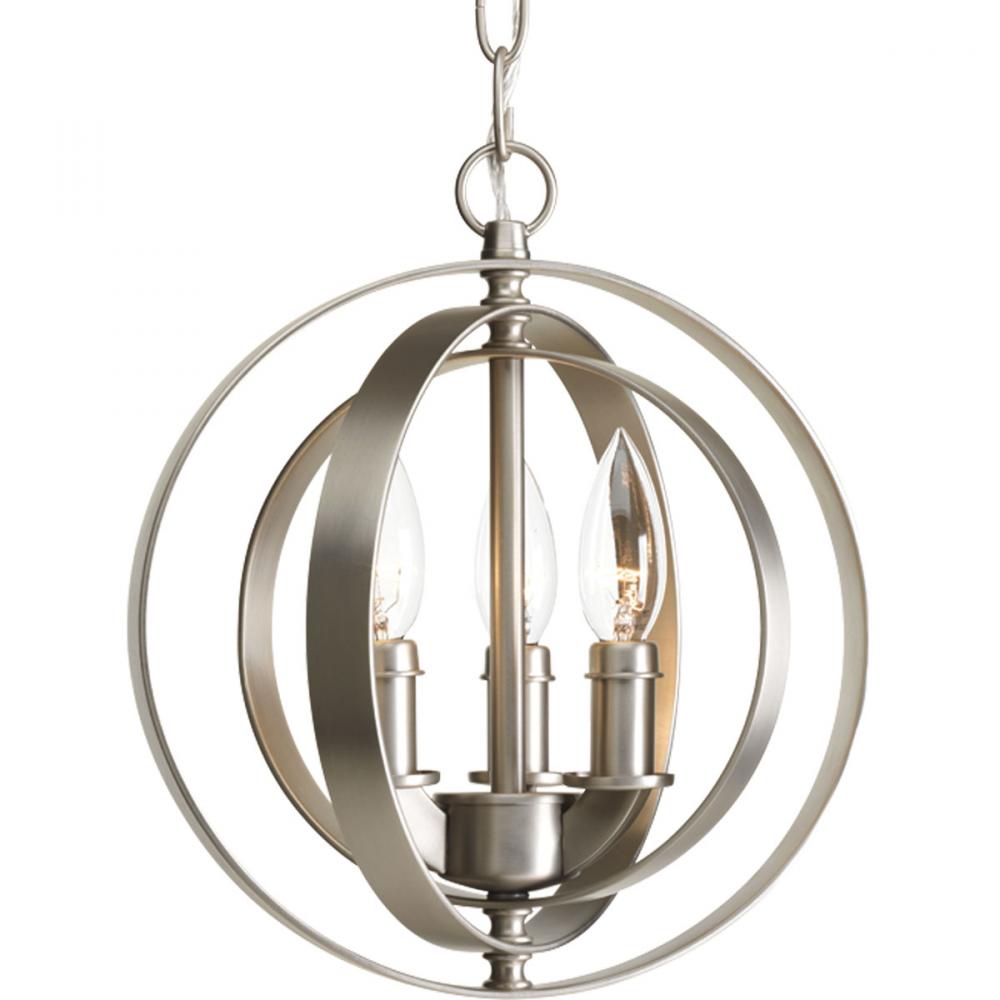 Equinox Collection Three-Light Burnished Silver New Traditional Sphere Pendant Light