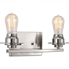 Progress P300009-009 - Debut Collection Two-Light Brushed Nickel Farmhouse Bath Vanity Light