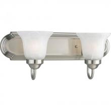 Progress P3052-09 - Two-Light Brushed Nickel Alabaster Glass Traditional Bath Vanity Light