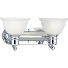 Progress P3162-15 - Madison Collection Two-Light Polished Chrome Etched Glass Traditional Bath Vanity Light