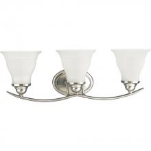 Progress P3192-09 - Trinity Collection Three-Light Brushed Nickel Etched Glass Traditional Bath Vanity Light