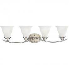 Progress P3193-09 - Trinity Collection Four-Light Brushed Nickel Etched Glass Traditional Bath Vanity Light