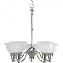 Progress P4281-09 - Madison Collection Five-Light Brushed Nickel Etched Glass Traditional Chandelier Light