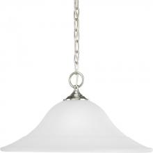 Progress P5095-09 - Trinity Collection One-Light Brushed Nickel Etched Glass Traditional Pendant Light