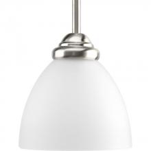Progress P5131-09 - Heart Collection One-Light Brushed Nickel Etched Glass Traditional Mini-Pendant Light
