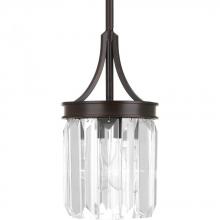 Progress P5320-20 - Glimmer Collection One-Light Antique Bronze Clear Glass Luxe Pendant Light
