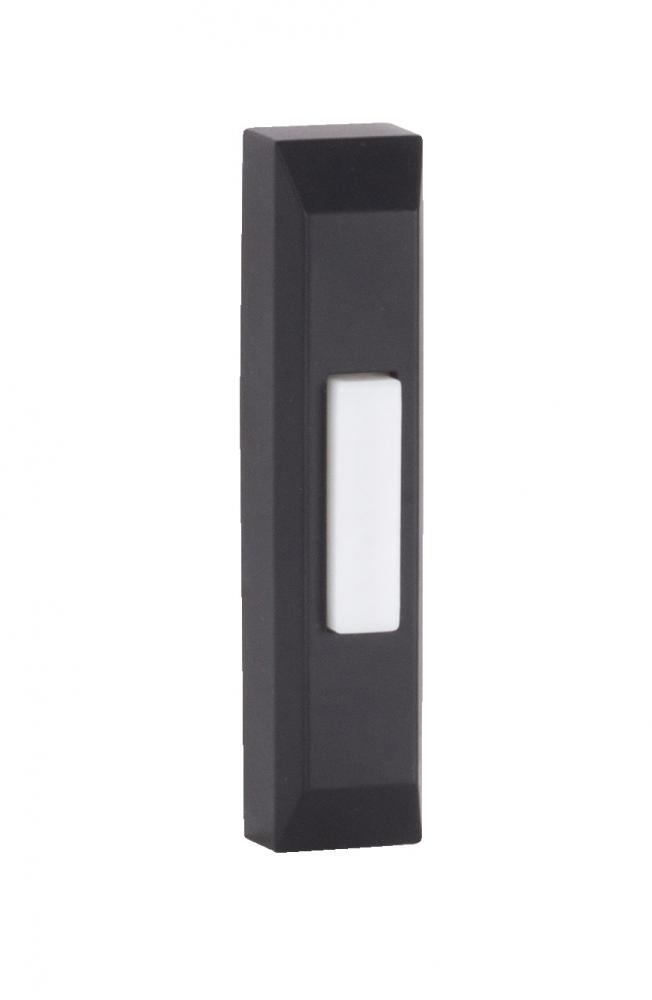 Surface Mount LED Lighted Push Button, Thin Rectangle Profile in Flat Black