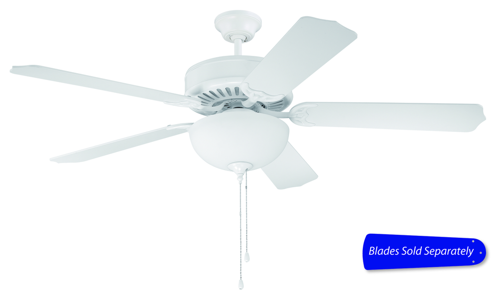 Pro Builder 207 52" Ceiling Fan with Light in White (Blades Sold Separately)