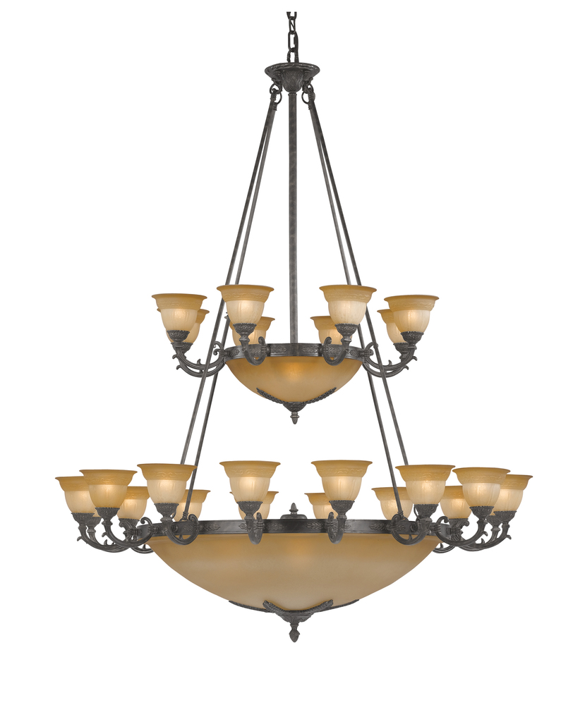 24 Light Antique Silver Traditional Chandelier