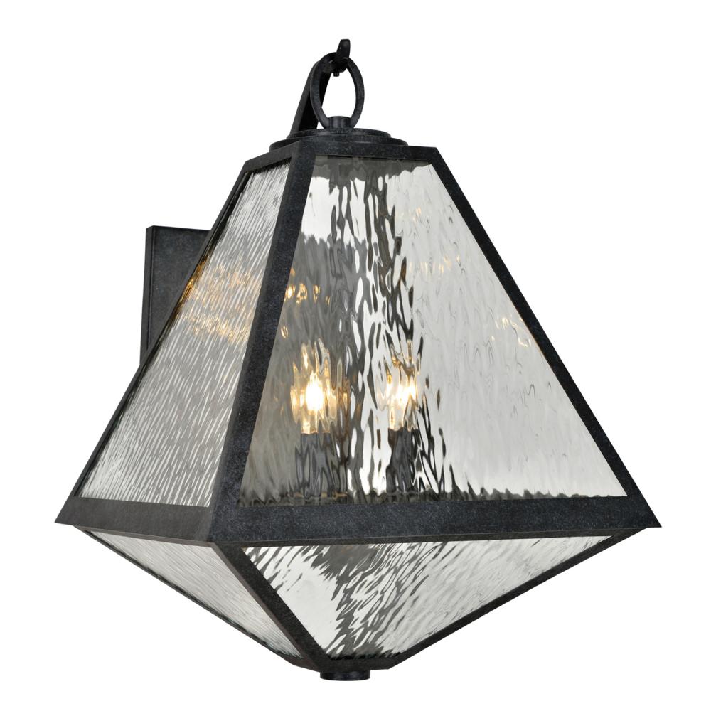 Brian Patrick Flynn for Crystorama Glacier 3 Light Black Charcoal Outdoor Sconce