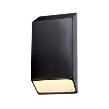 Justice Design Group CER-5870-BKMT - Large ADA Tapered Rectangle LED Wall Sconce (Closed Top)