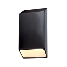 Justice Design Group CER-5870W-BKMT - Large ADA Tapered Rectangle Outdoor LED Wall Sconce (Closed Top)