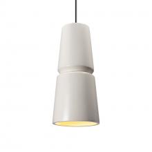 Justice Design Group CER-6430-MAT-NCKL-BKCD - Small Cone 1-Light Pendant