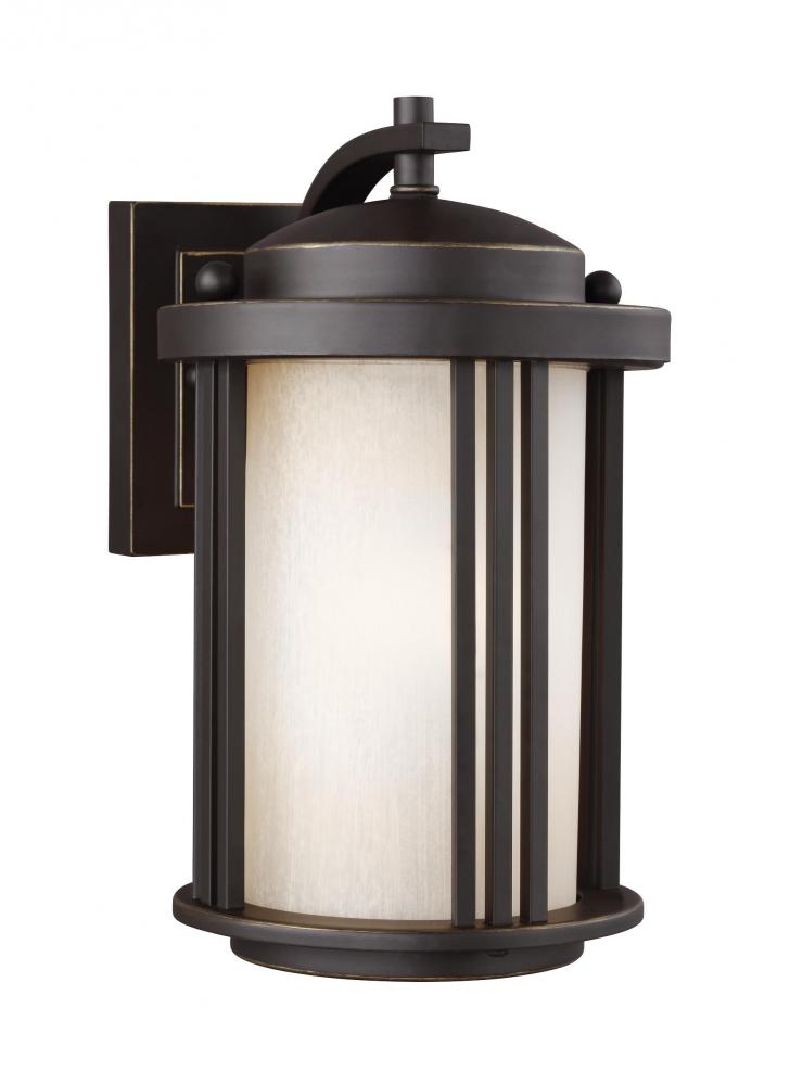 Crowell contemporary 1-light outdoor exterior small wall lantern sconce in antique bronze finish wit