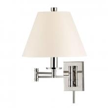 Hudson Valley 7721-PN-WS - 1 LIGHT WALL SCONCE WITH PLUG w/WHITE SHADE